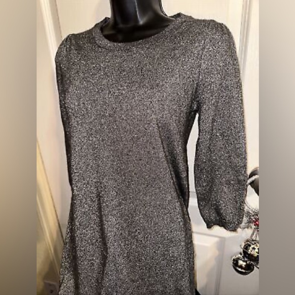 Banana Republic silver sparkly sweaterdress size Large
